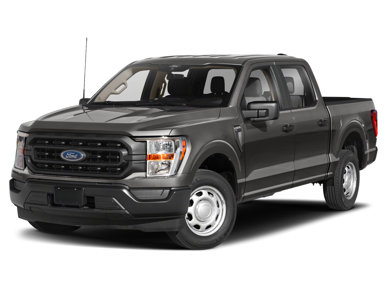 2021 Ford F-150 TRUCK in Iconic Silver — front three-quarter view