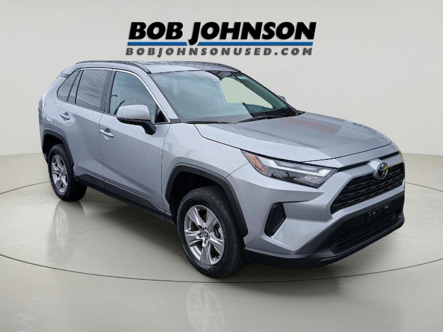 2025 Toyota RAV4 XLE in Silver Sky Metallic — front three-quarter view
