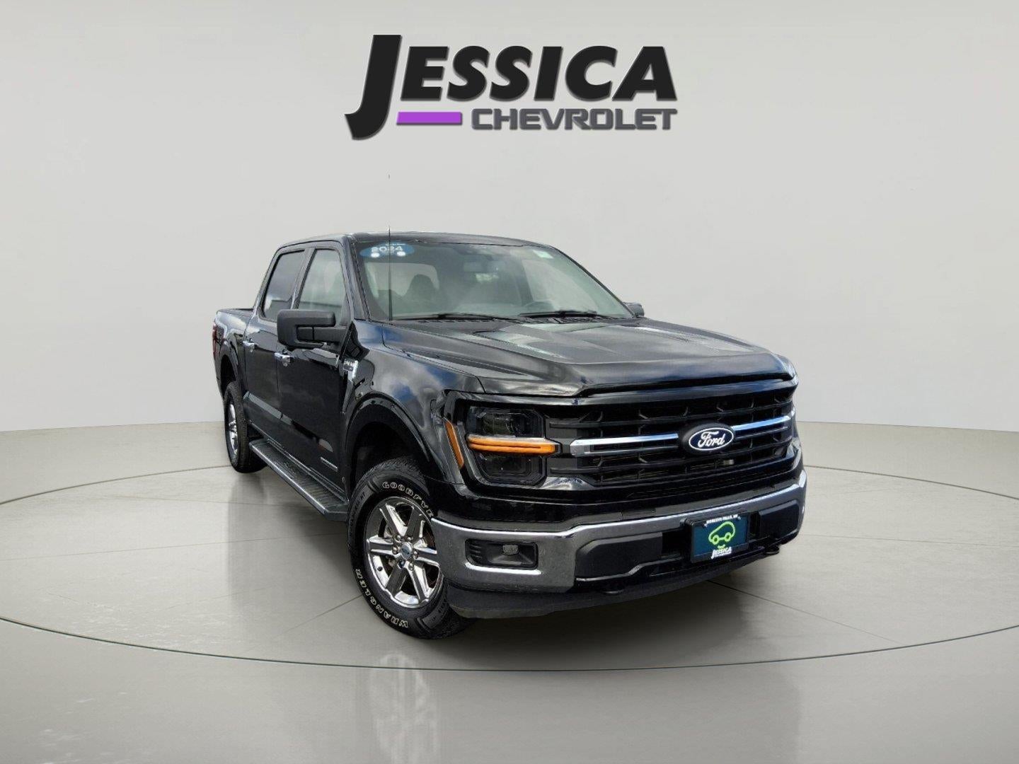 2024 Ford F-150 XLT in Black — front three-quarter view