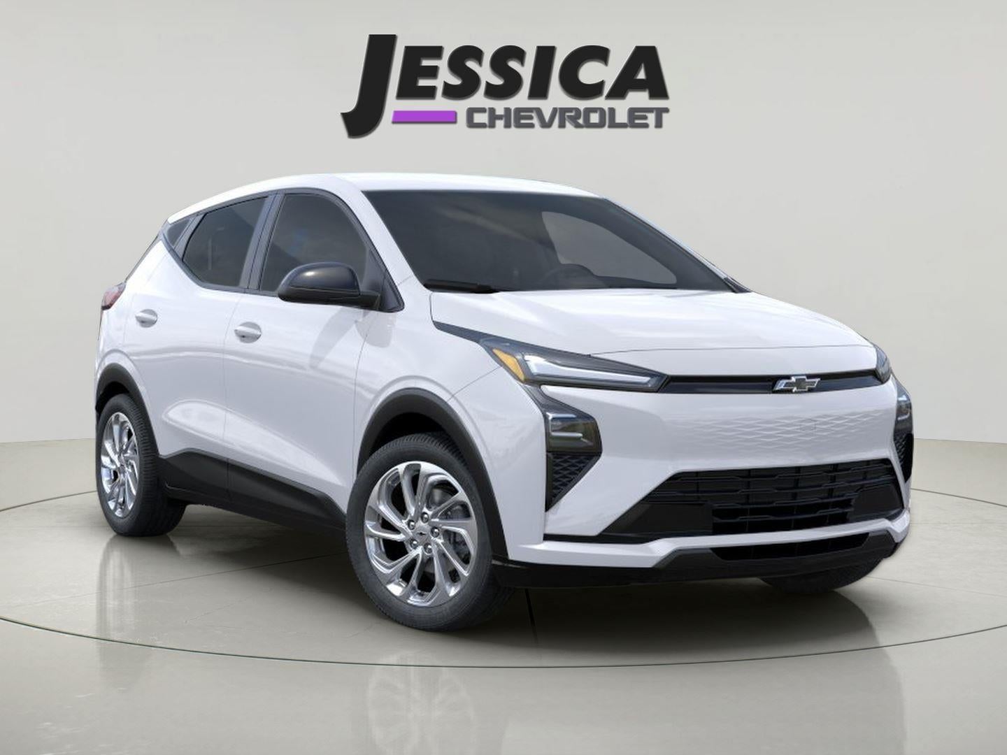 2027 Chevrolet Bolt LT in Summit White — front three-quarter view