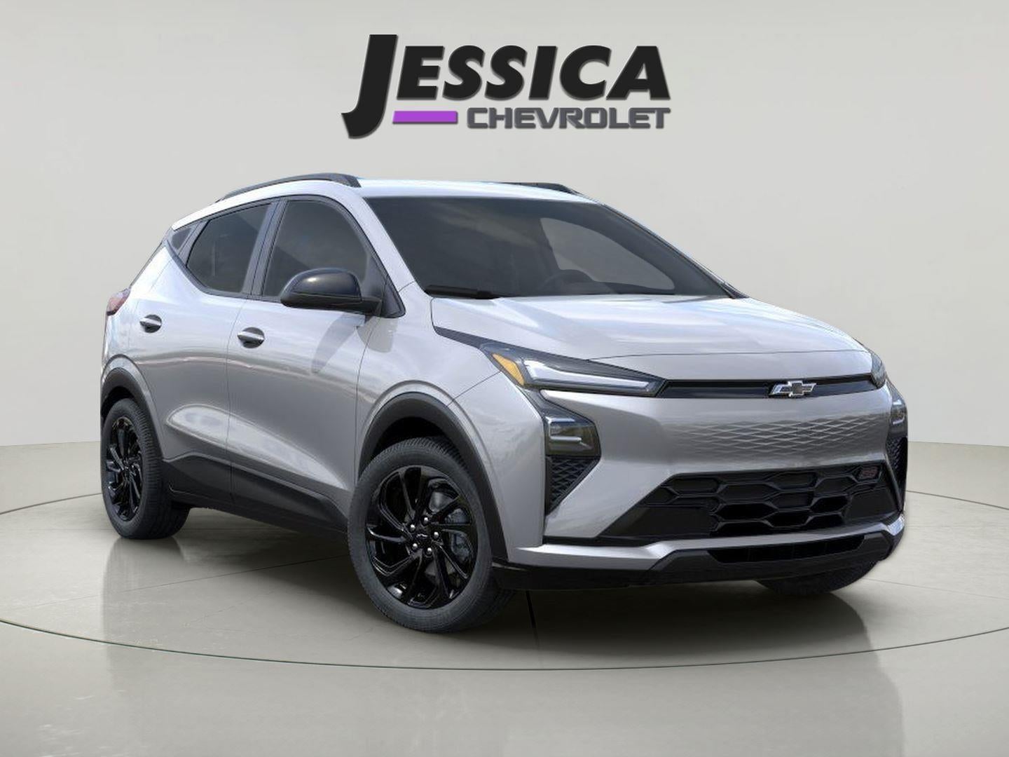 2027 Chevrolet Bolt RS in Sterling Grey Metallic — front three-quarter view