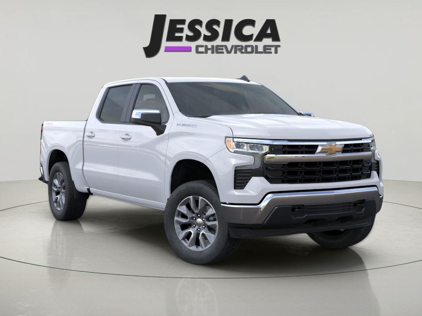 2026 Chevrolet Silverado 1500 LT (2FL) in Summit White — front three-quarter view