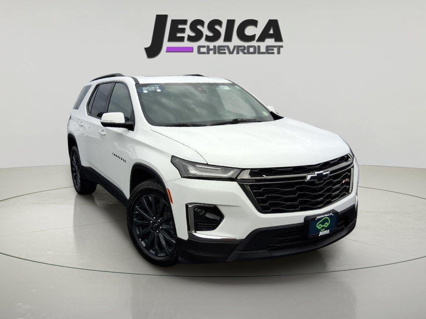 2023 Chevrolet Traverse RS in Summit White — front three-quarter view
