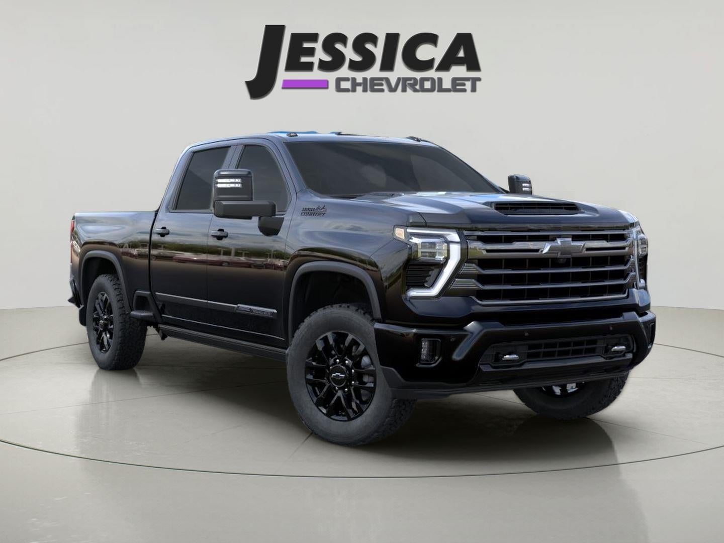 2026 Chevrolet Silverado 2500 HD High Country in Black — front three-quarter view