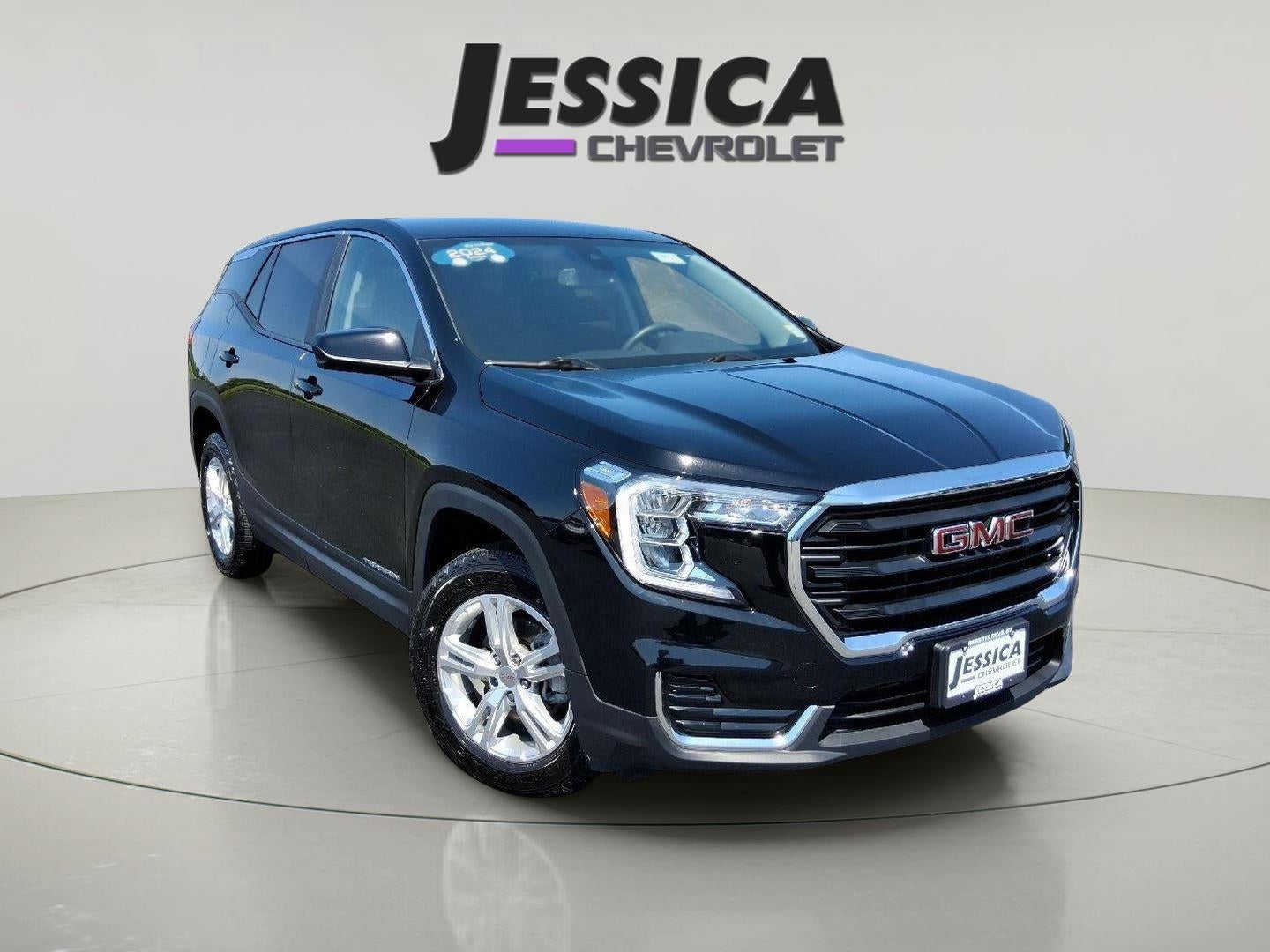 2024 GMC Terrain SLE in Ebony Twilight Metallic — front three-quarter view