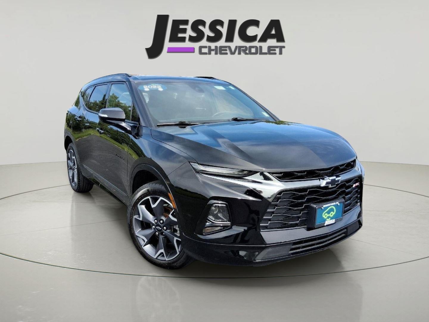 2022 Chevrolet Blazer RS in Black — front three-quarter view