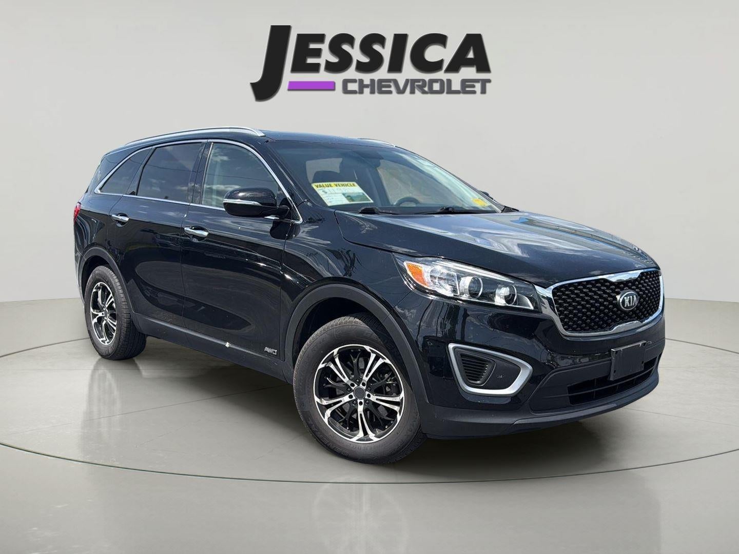 2017 Kia Sorento 2.4L LX in Black — front three-quarter view