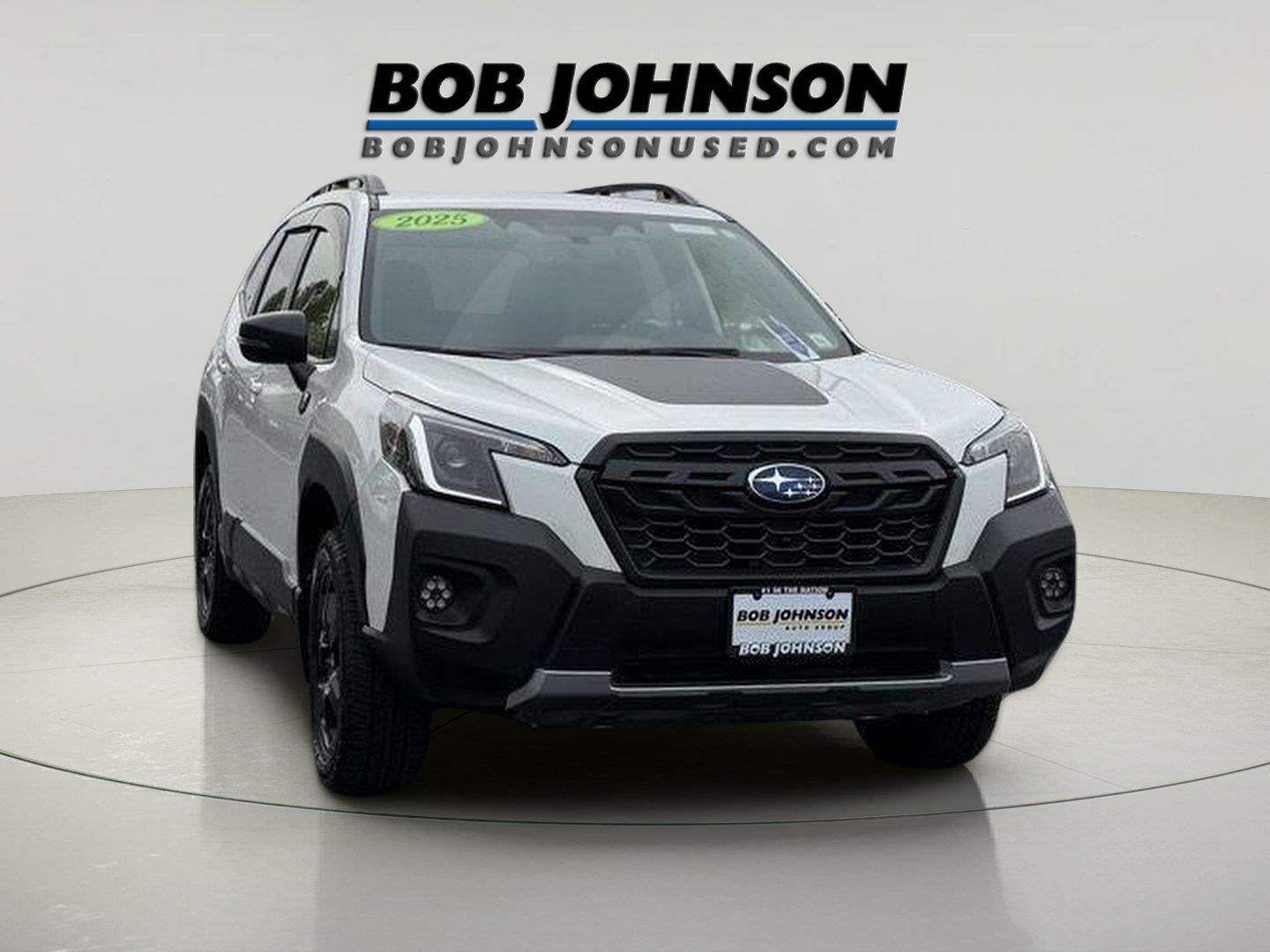 2025 Subaru Forester Wilderness in Crystal White Pearl — front three-quarter view