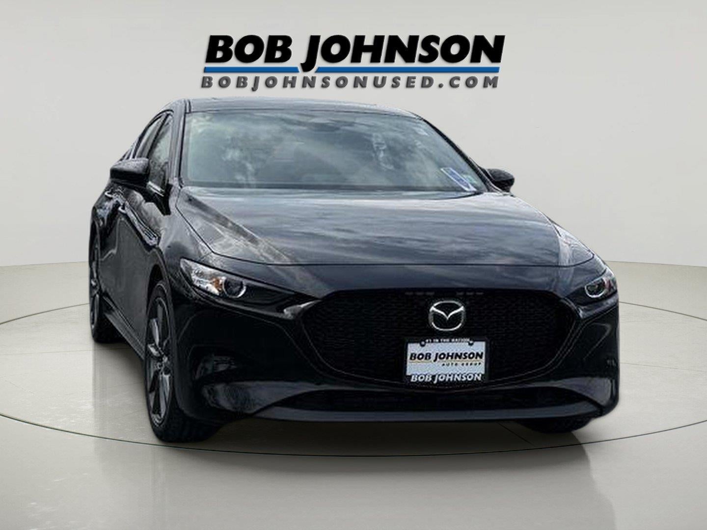 2025 Mazda Mazda3 Hatchback 2.5 S Preferred in Jet Black Mica — front three-quarter view
