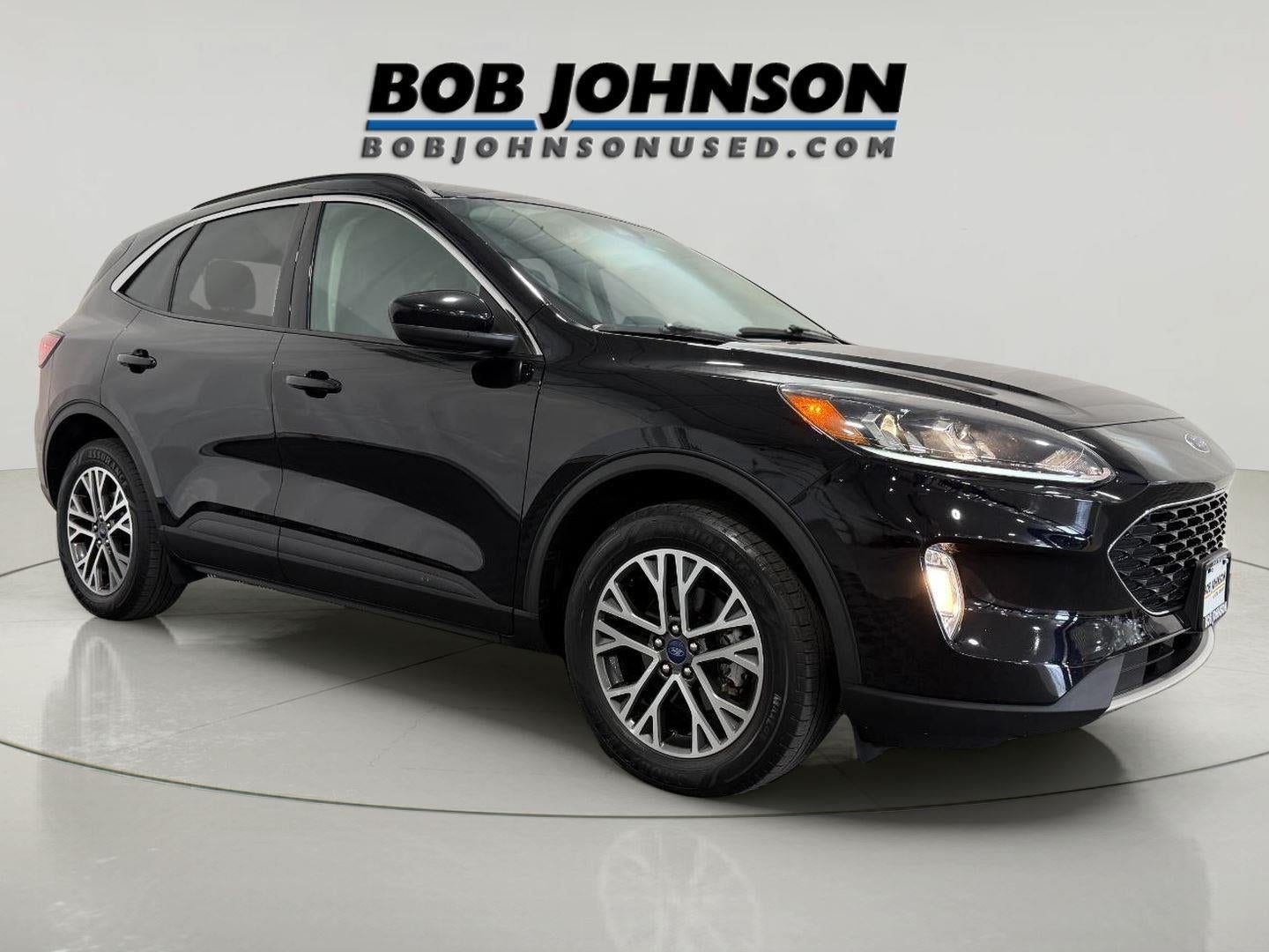 2020 Ford Escape SEL in Agate Black — front three-quarter view
