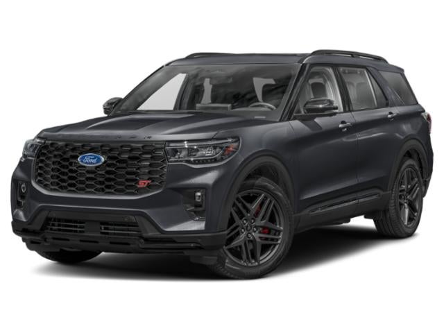 2025 Ford Explorer ST in Agate Black — front three-quarter view