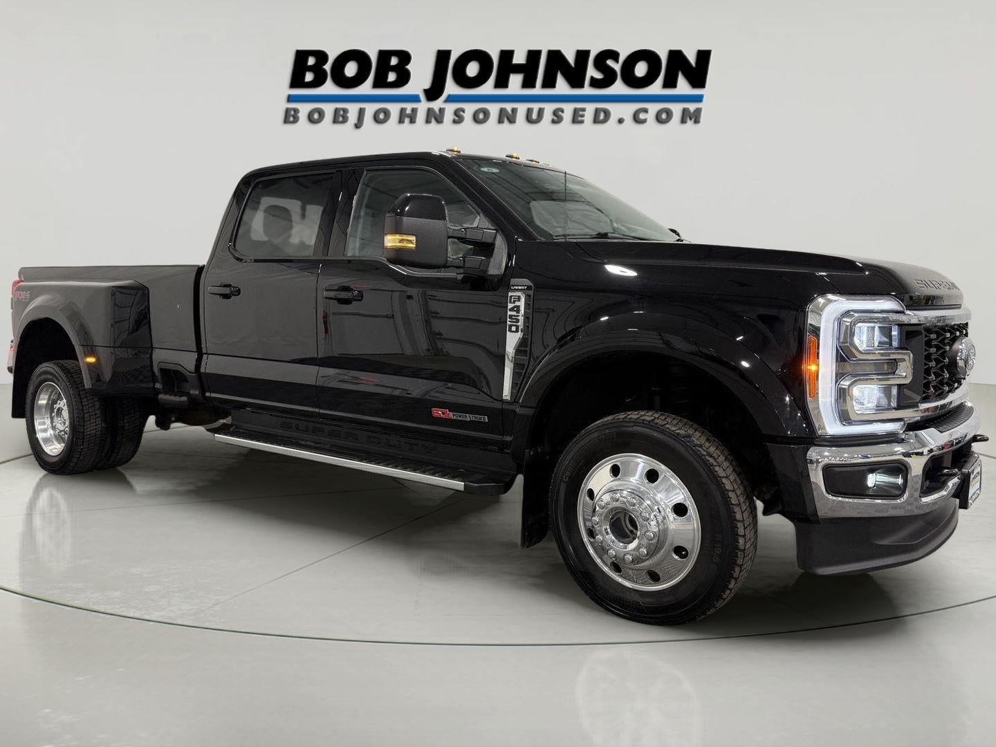 2023 Ford F-450 LARIAT in Agate Black — front three-quarter view