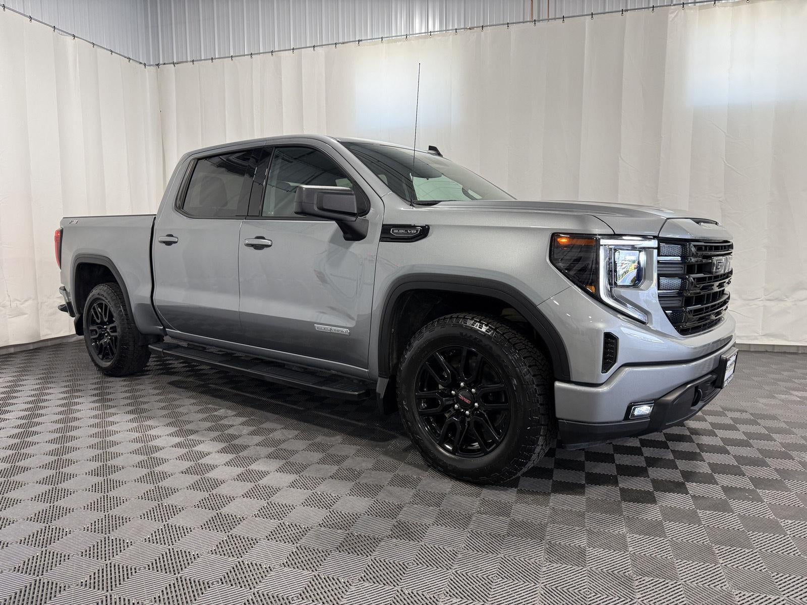 2024 GMC Sierra 1500 Elevation in Sterling Metallic — front three-quarter view