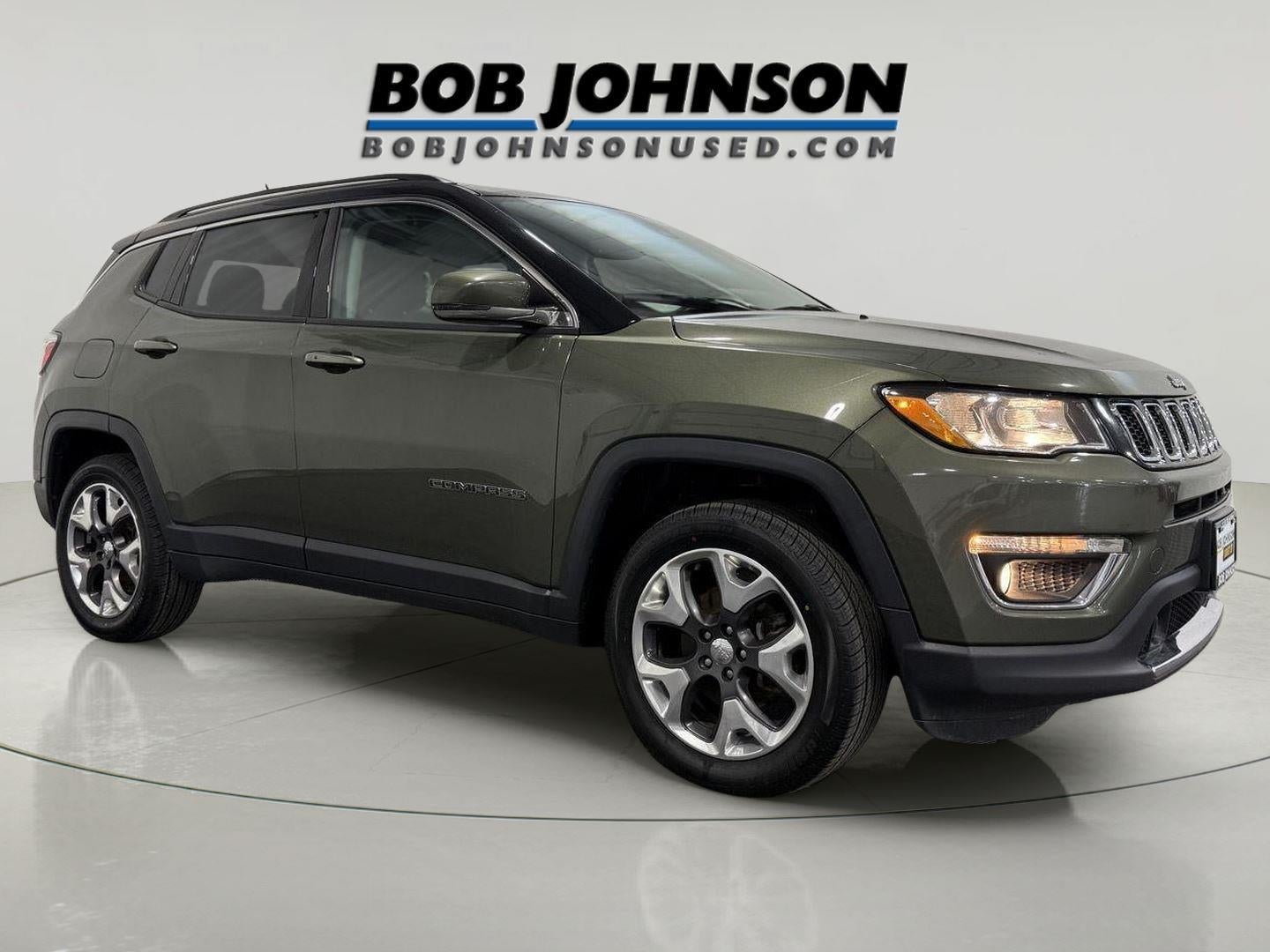 2019 Jeep Compass Limited 4x4 in Olive Green Pearlcoat — front three-quarter view