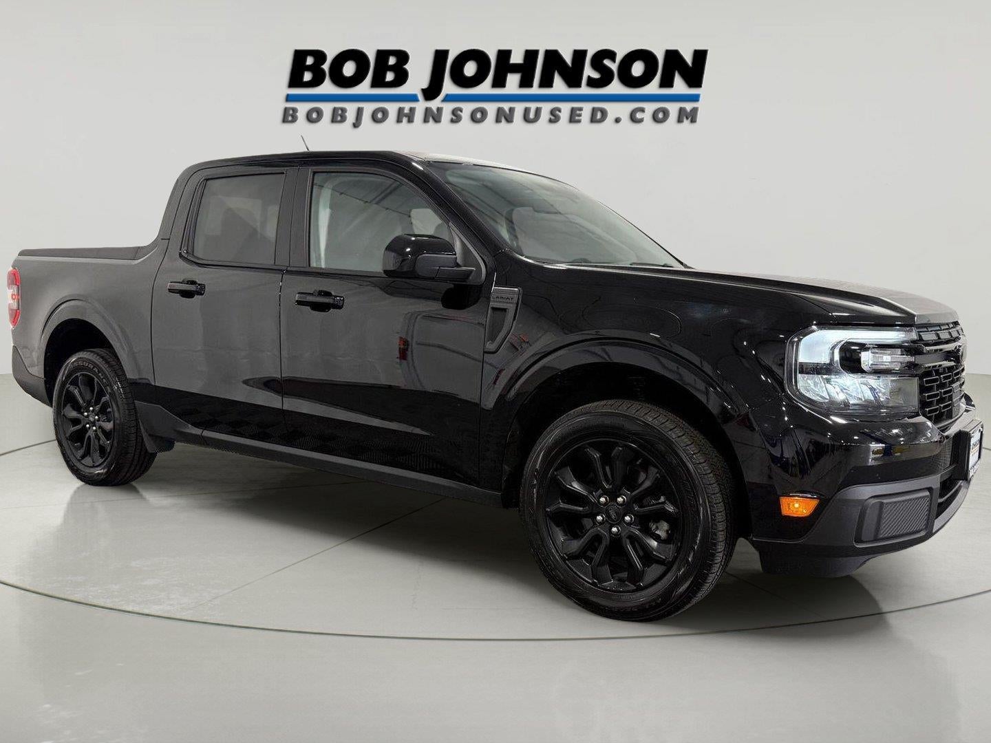 2024 Ford Maverick Lariat in Shadow Black — front three-quarter view