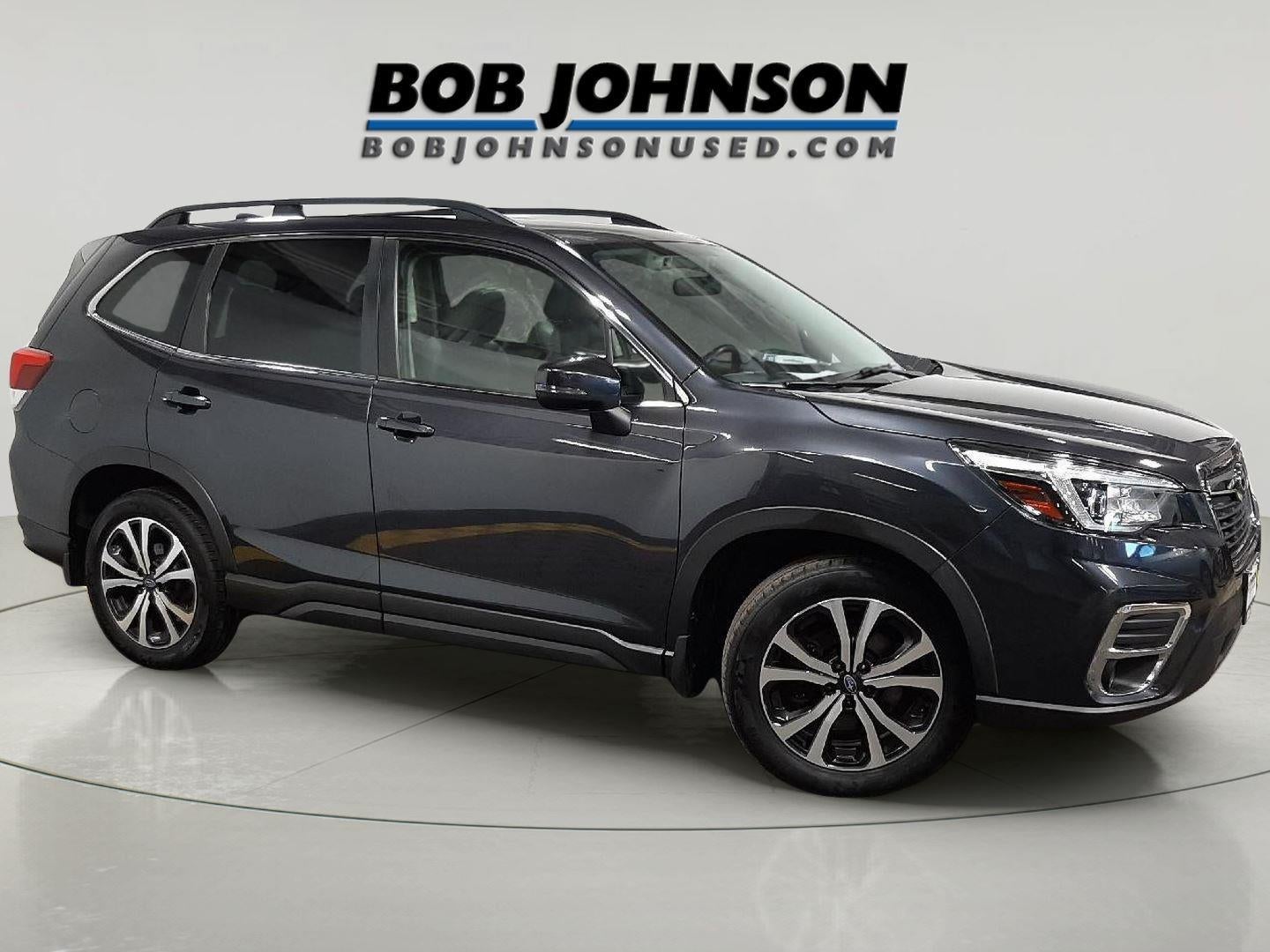 2019 Subaru Forester Limited in Dark Gray Metallic — front three-quarter view